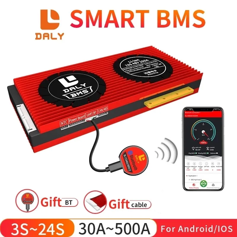 Daly Smart BMS 3S-24S Li-Ion LiFePo4 с Bluetooth 4S 7S 8S 12S 13S 14S 15S 16S 17S 20S для литиевой батареи |