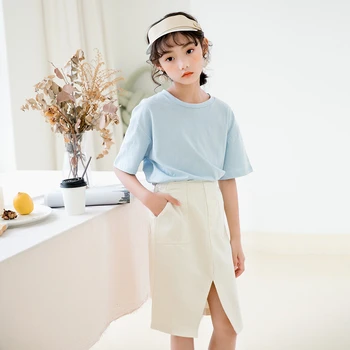 

2020 Girl Summer Skirt Spring Teen Girl Clothes School Baby Girls Preppy Skirt Kids Antumn Teenager Skirts White Cotton Clothes