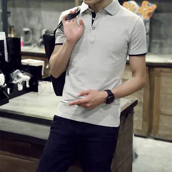

10127-Summer collar short-sleeved T-shirt men's loose half-sleeved T-shirt