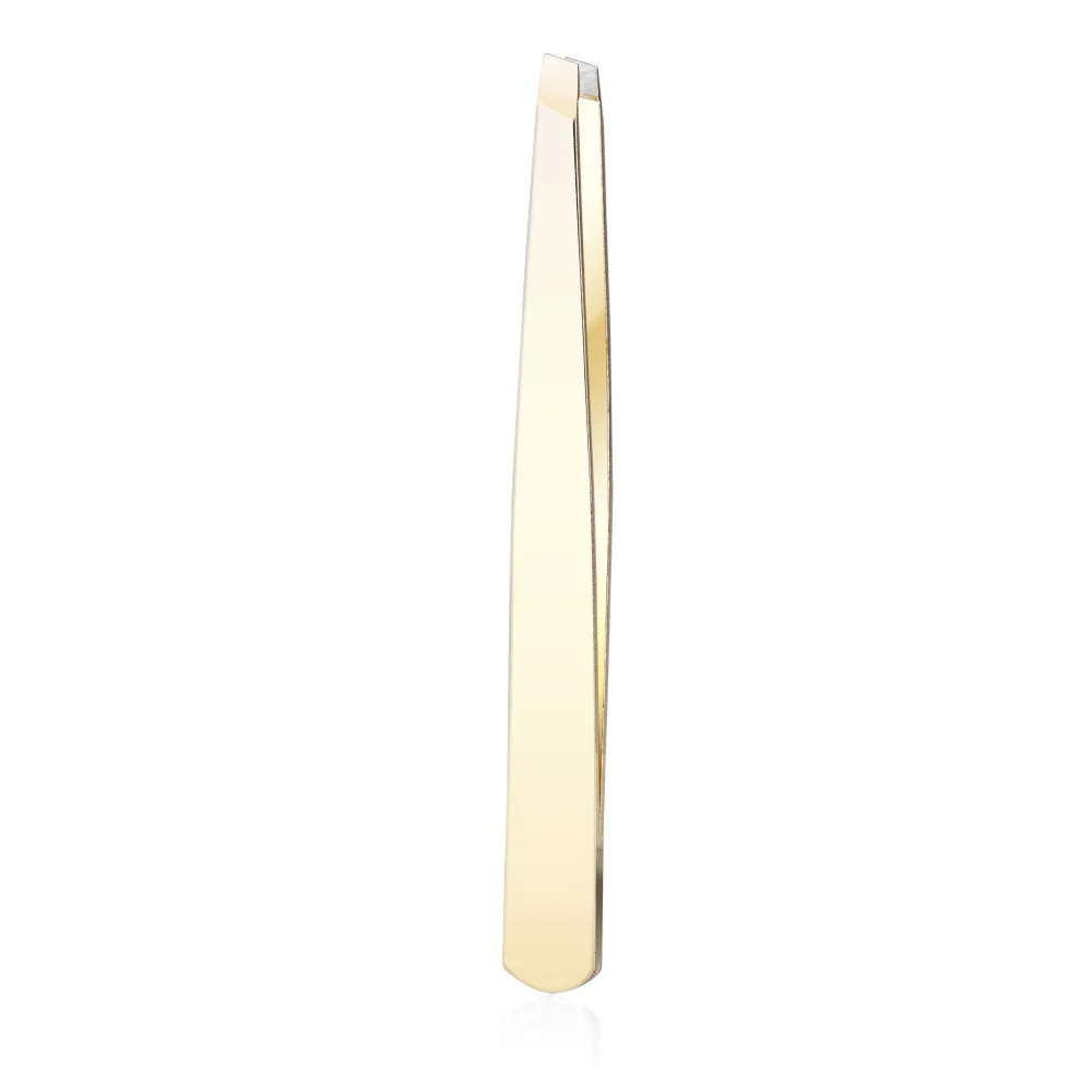 gold 1pcs Профессиональный пинцет из нержавеющей стали с наклонным кончиком для удаления волос, пинцет для бровей, инструмент для макияжа - Цвет: gold 1pcs