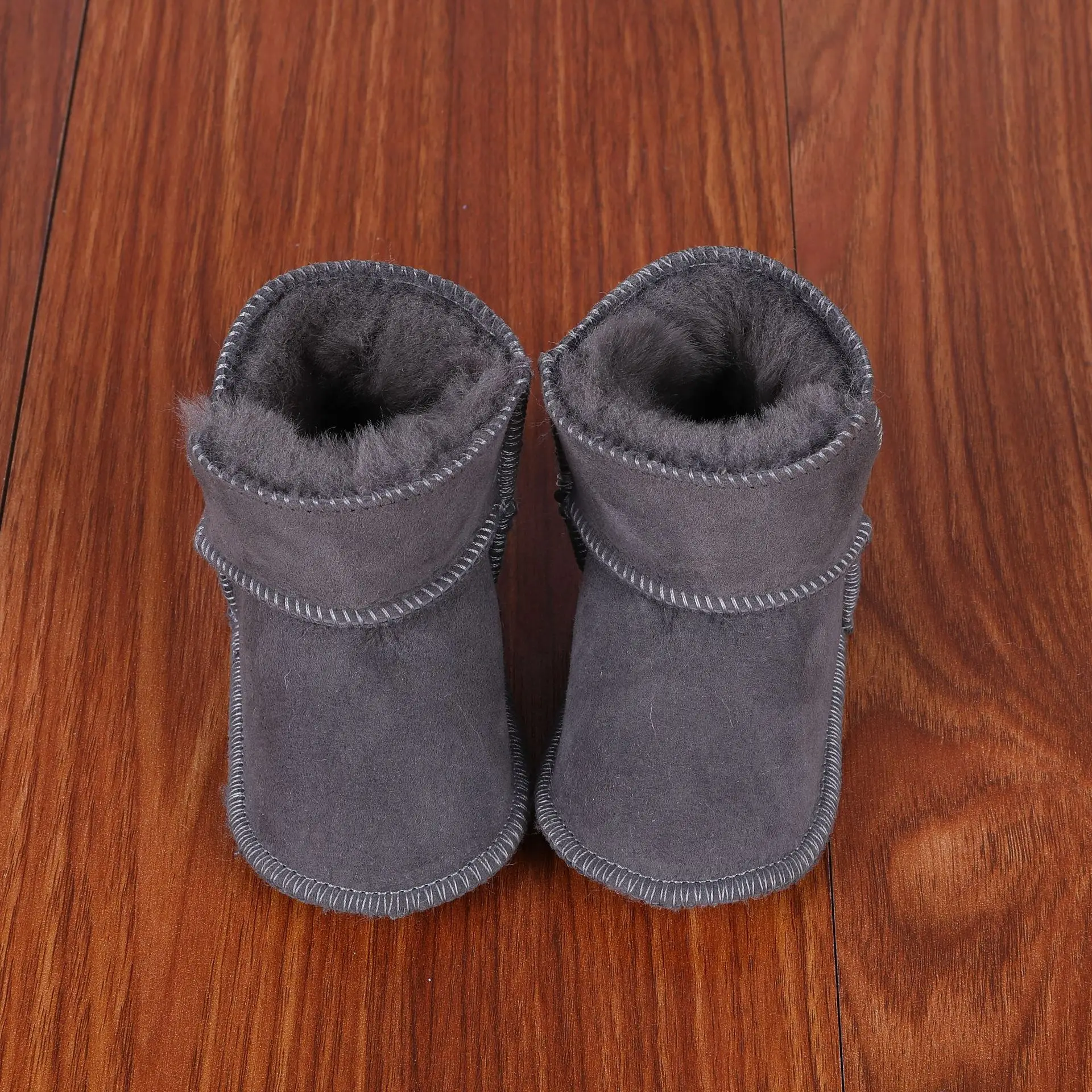 Winter Snow Boots for Baby Leather Sheep Fur Toddler Botas Infant Boots Boy Girls Bootie Kids Snowshoes Handmade