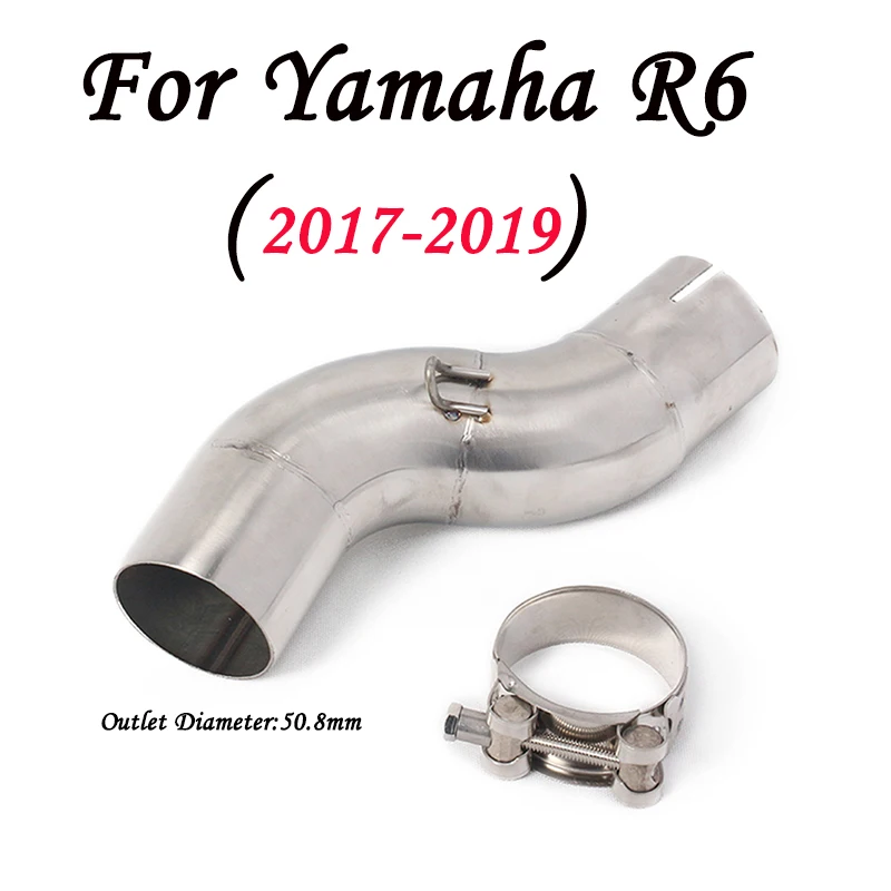 Мотоцикл YZF R6 выхлопная труба среднего соединения Соединительная труба из нержавеющей стали титановая средняя Соединительная труба для Yamaha YZF R6