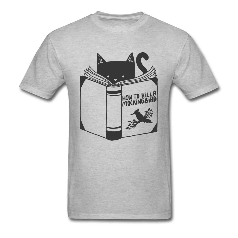 Fashionable Male Tshirts How to Kill a Mockingbird comfortable Tops Shirts Pure Cotton Short Sleeve Casual Tops Shirts O-Neck How to Kill a Mockingbird grey