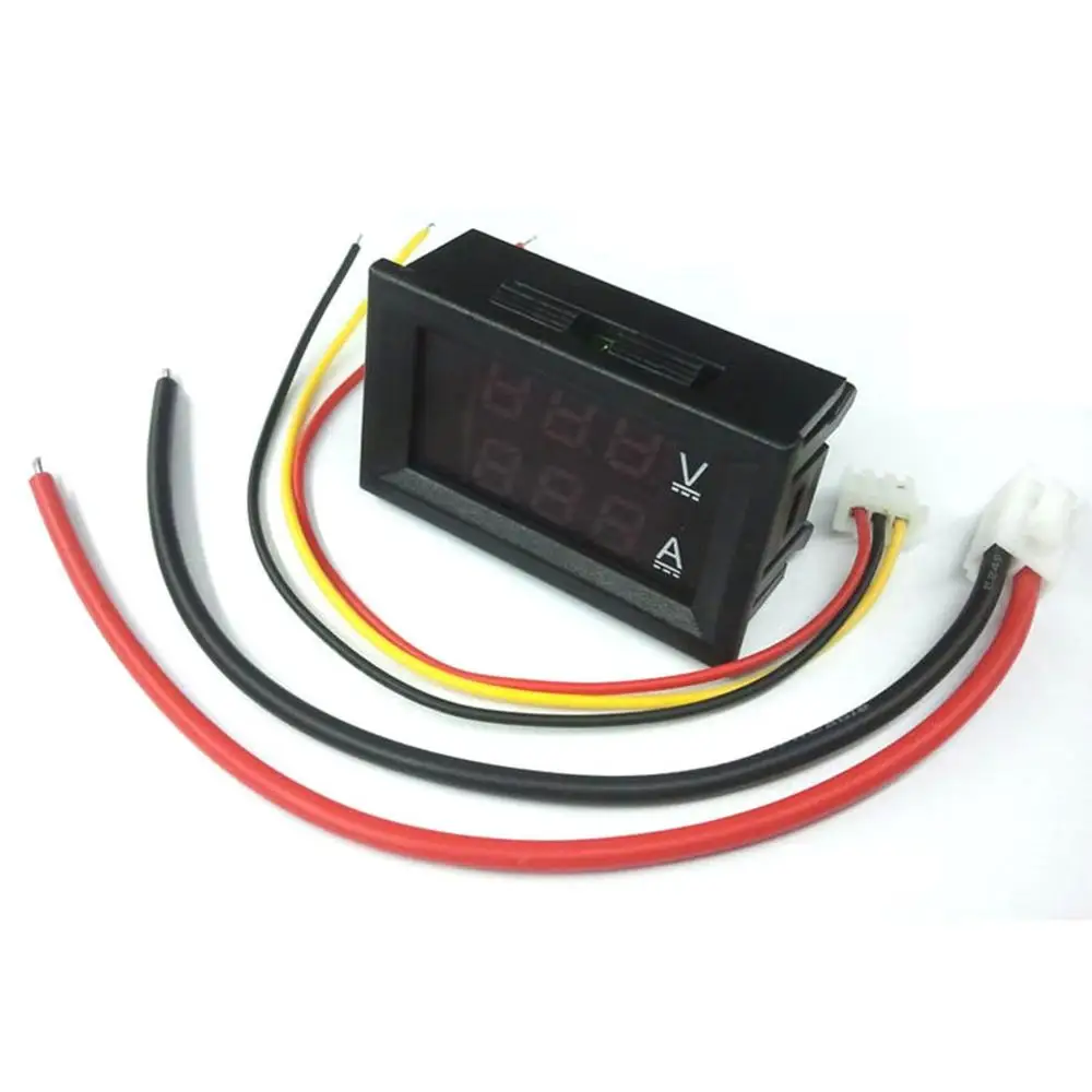 Цифровой Красный светодиодный измеритель напряжения DC100V 10A Вольтметр Амперметр синий+ красный светодиодный усилитель с двумя светодиодными цифровыми дисплеями вольтметр