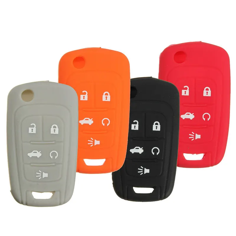 5 Buttons Silicone Car Remote Key Fob Shell Cover Case For Chevrolet for Cruze Camaro Equinox Impala Malibu Holder Protector