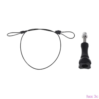 

New 30cm Safety Steel Lanyard Tether + Screw For GoPro Hero 6/5/4/3 Action Camera