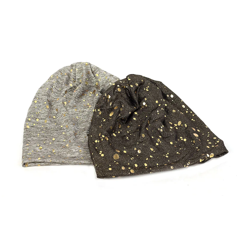 Стиль, новинка, Очаровательная накидка, Женский Печатный принт, Шапка-бини, Осень-зима, эластичная Кепка с черепом, Женская блестящая краска, шапка
