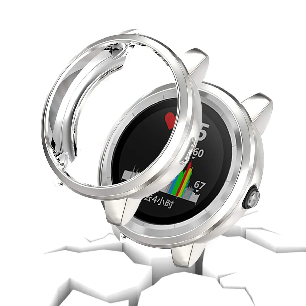 Silver Beautyss для Garmin vivoactive 3 ультратонкое покрытие из ТПУ защитный чехол Smartwatch аксессуары для Garmin vivoactive - Цвет: Silver