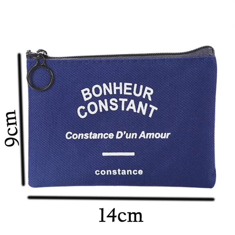 Unisex Canvas Stripe Coin Bag Purse Women Coin Money Card Holder Wallet Case Zipper Key Storage Pouch Kid Girl Gift