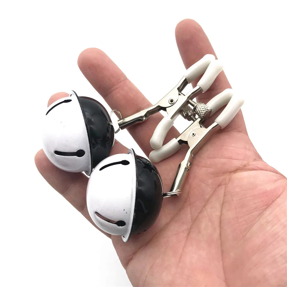 Metal Bell Nipple Clamps with Chain Clips Flirting Teasing Sex Flirt Bondage Kit Slave BDSM Exotic Accessories for Woman | Красота и