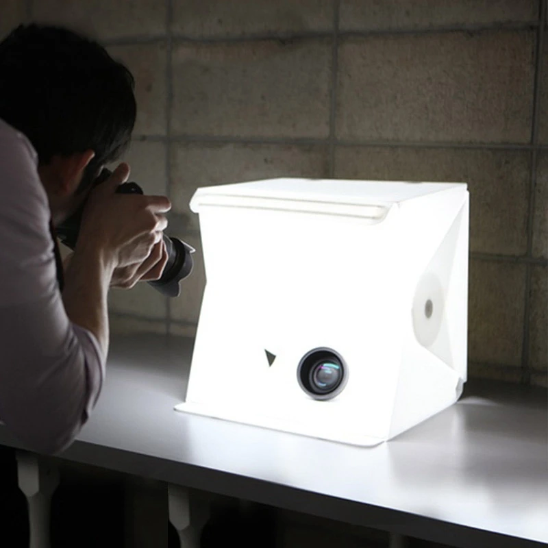 

Jiguoor 40*40cm mini light strips Professional Portable Mini Kit Photo Photography Studio led photo Light Box Softbox