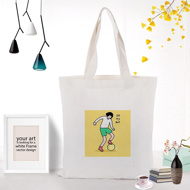 Желтая серия сумки вместительная сумка для покупок сумка на заказ Печать текстовый логотип DIY ежедневное использование холст эко