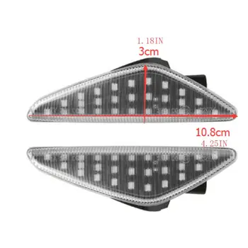 

2Pcs Black/Transparent LED Side Marker Leaf Turn Signal Light Durable Undamage