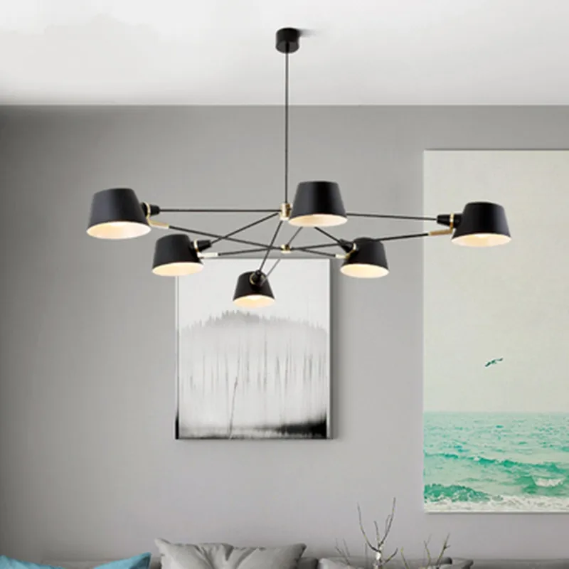 Nordic Chandelier Lighting/Lamp Modern Living Room Hanging Light Fixture Black Suspension Lamps For Dinning Room Bedroom