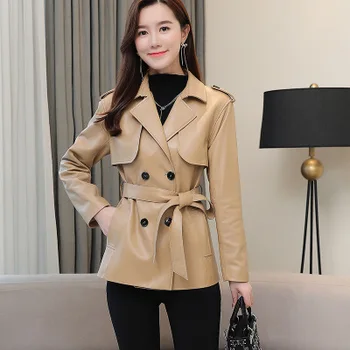 

2020 Women New Fashion Genuine Real Sheep Leather Jacket R42