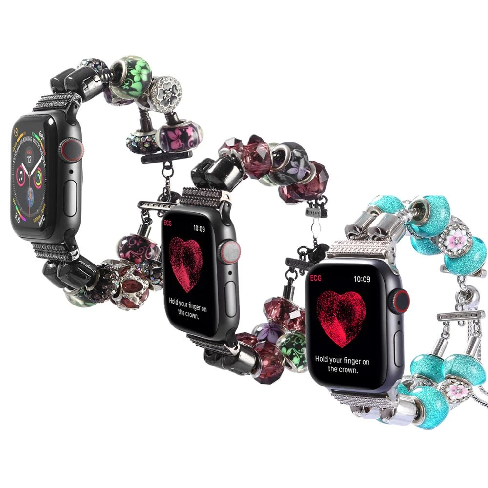 Diy Manual Strap For Apple Watch Band 40mm 44mm 42mm 38mm Women Charm Bracelet For Iwatch Series 6 Se 5 4 3 2band 38 40 42 44 Mm Watchbands Aliexpress