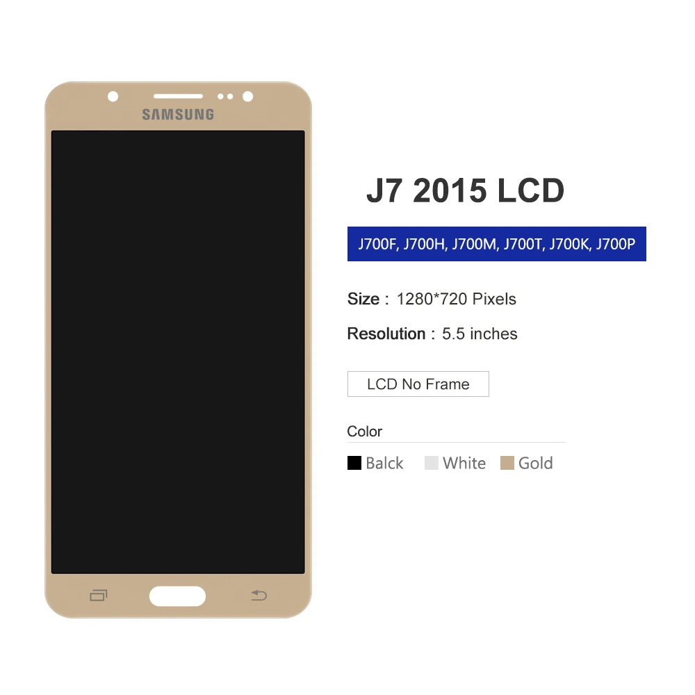 ЖК дисплей 5 ''для Samsung Galaxy J7 2015 J700 J700F J700M J700H с сенсорным экраном и дигитайзером