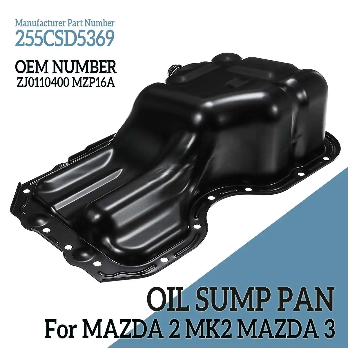 Черный стальной масляный поддон для MAZDA 2 MK2/для MAZDA 3 для 1,3/1,4/1,5/1,6 энергии высокой точности