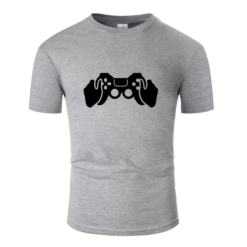 Принт дышащая футболка с надписью Gamer одежда размера плюс 3xl 4xl 5xl Новинка Мужская футболка свободный круглый воротник хип-хоп Топ - Цвет: Men-Gray