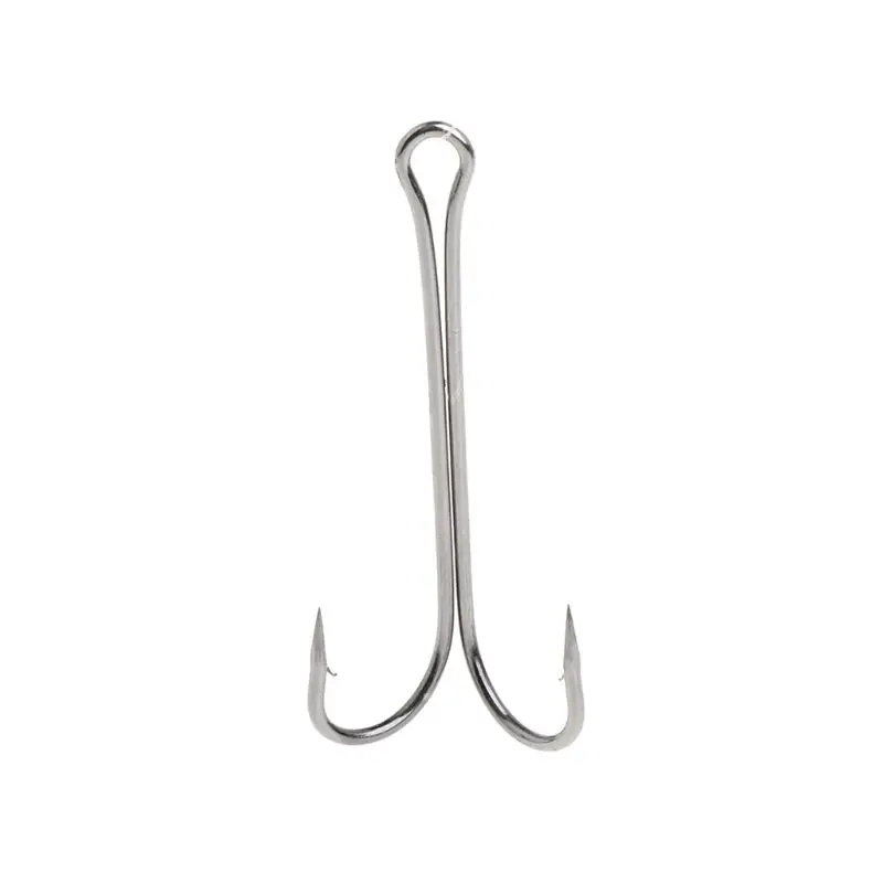 30 Pcs/Box Fishing Hook Double Hooks Sharp Barbed Tip Outdoor For DIY Soft Lure Long Hook Tackle Accessories D5BA