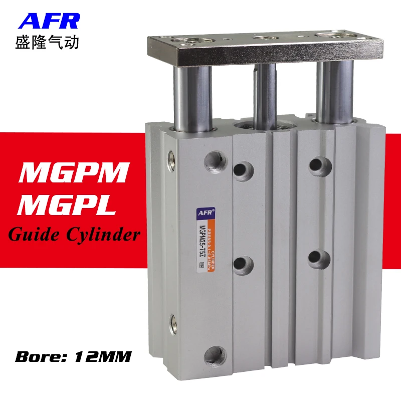 

Pneumatic built-in magnetic thin three-axis double guide rod three-bar cylinder bore 12mm MGPM12 MGPL12 Standard stroke 10-250mm