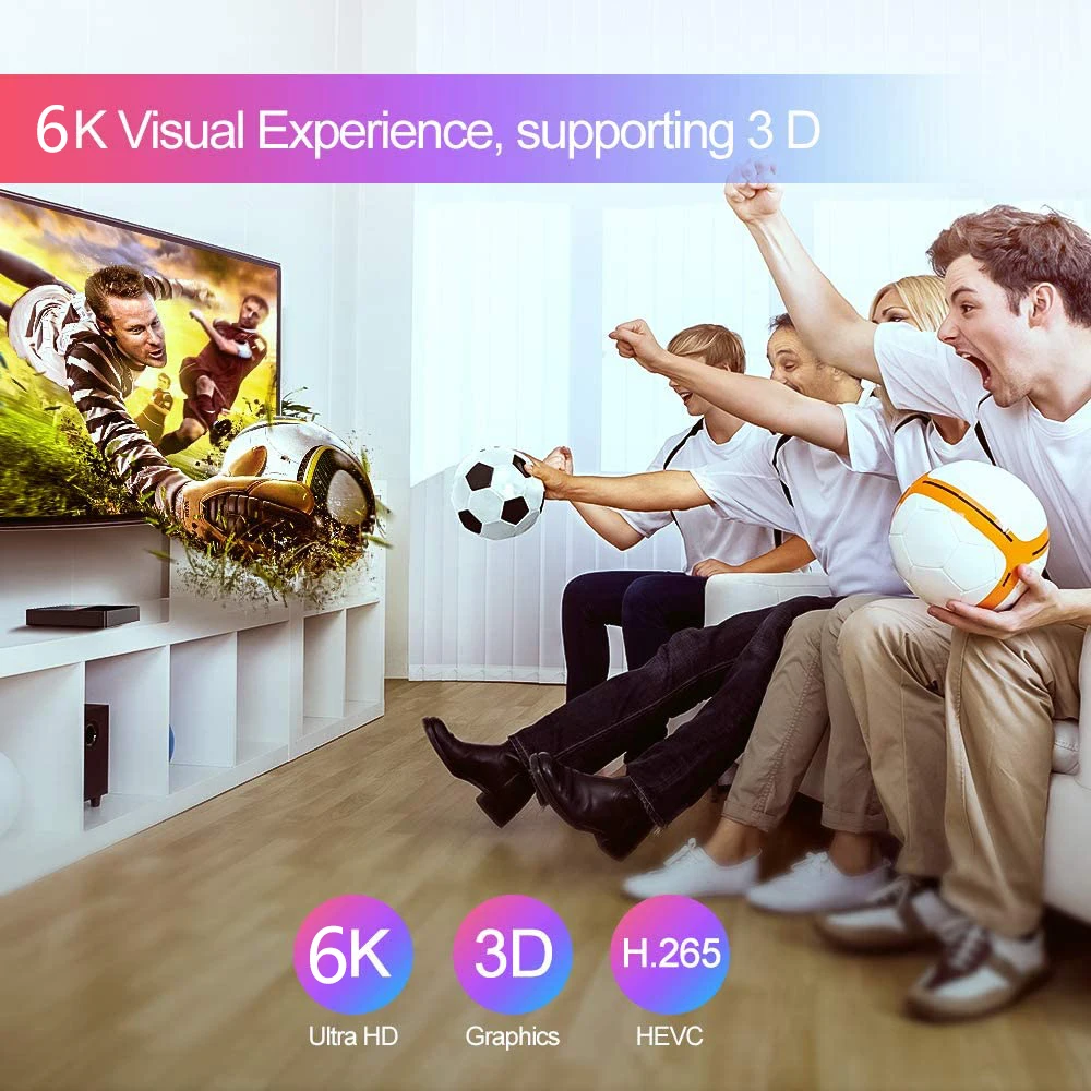 Смарт ТВ бокс Android 9 0 4 ГБ 32 64 Гб Allwinner H6 четырехъядерный 6K HDR 2 GHz Wifi Google Player