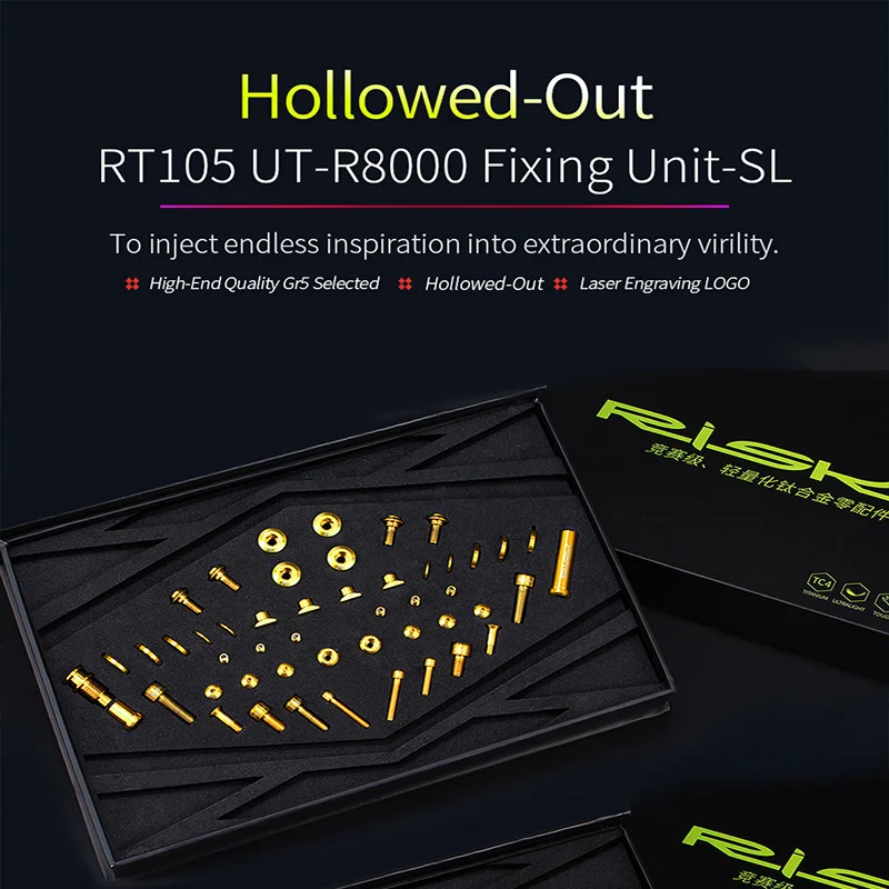 

RISK 49pcs/set Titanium Alloy TC4 Bike Derailleur Bolts Road Bike UT R8000 Bolts Sets Road Bicycle Brake Screws Cycling Parts