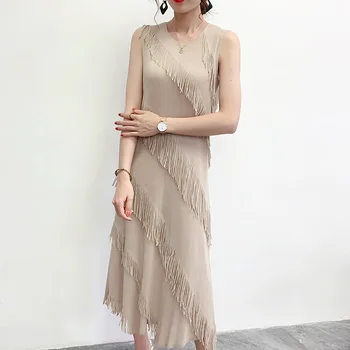

Pleated Dress 2020 Summer New Fashion Women's Pleated Fringe Trend Dress