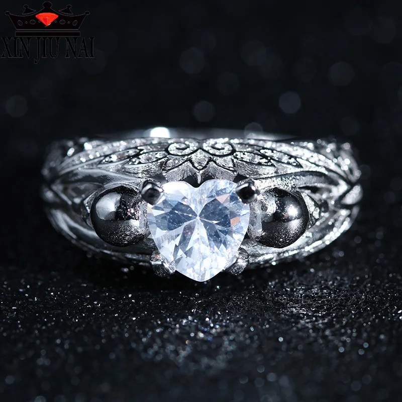 Серебряное ювелирное изделие в форме сердца кольцо класса AAAAA с фианитом