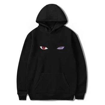 

Classic Anime Naruto Uchiha Uzumaki Hatake Eyes Print Pullover in men/women long sleeve autumn warm Hip Hop Streetwear costume