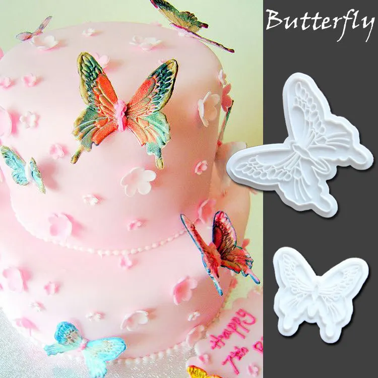 

2Pcs/Set Butterfly Cookie Plunger Cutters Mould Baking Tools Cake Fondant Decorating mould Dough Ice Pastry Slicer