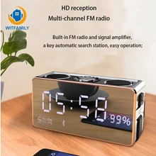 Многофункциональный 2,1 канальный 3 сабвуфер Bluetooth светодиодный HD цифровой дисплей настольные часы беспроводной FM радио будильник Телефон Звук