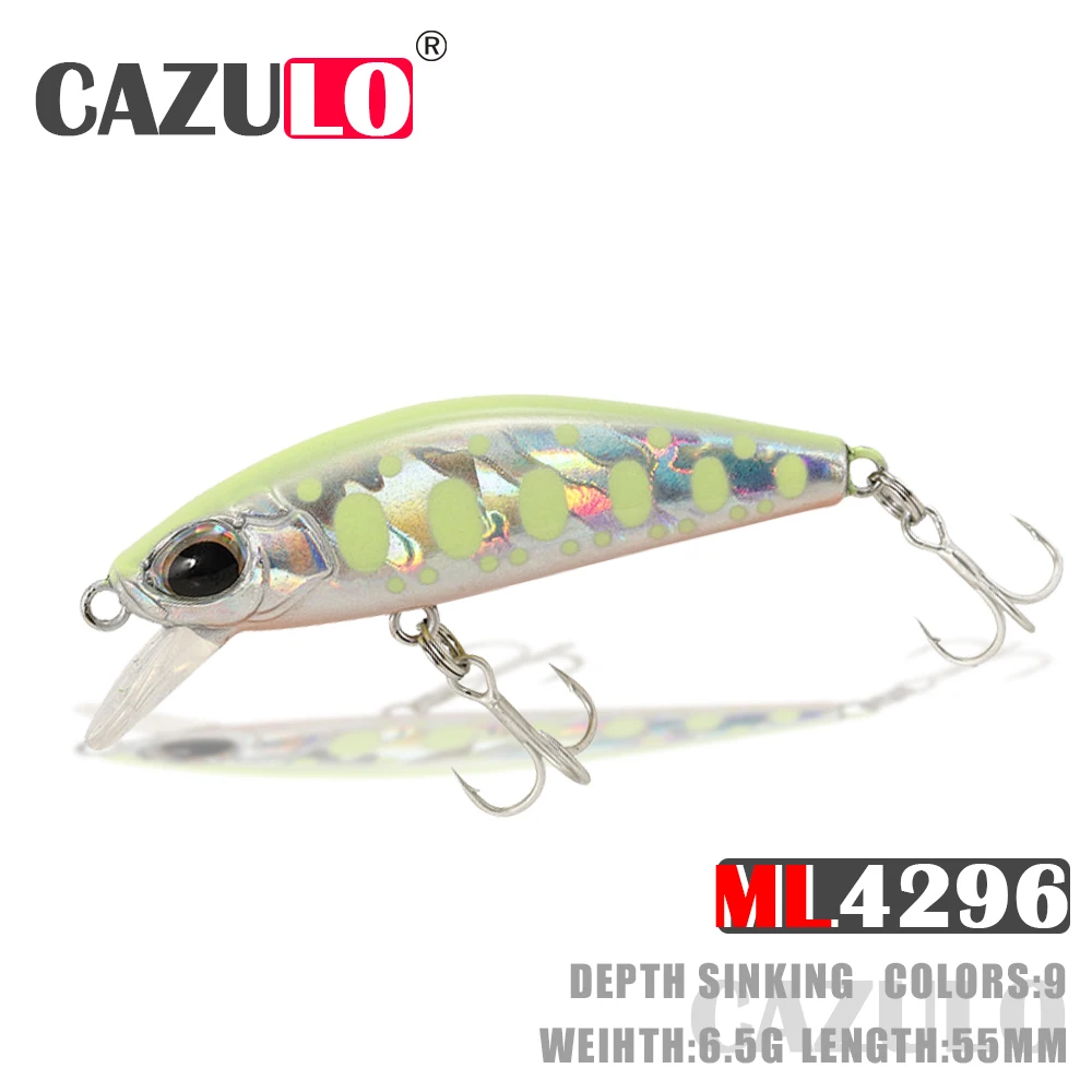 

Sinking Fishing Lure Accesorios Minnow Iscas Artificiais Weights 6.5g 55mm Bait Wobblers De Pesca Articulos For Pike Fish Leurre