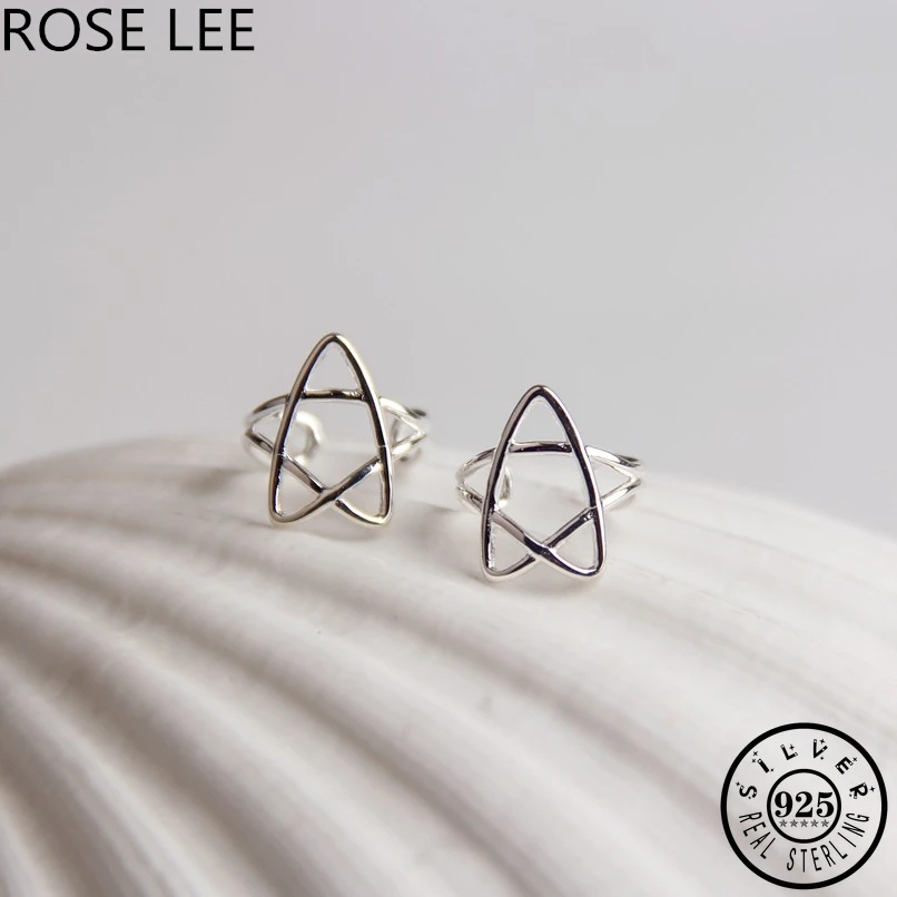 Корейский 925 пробы серебряная звезда Форма Кафф клипсы для ушей в форме Для