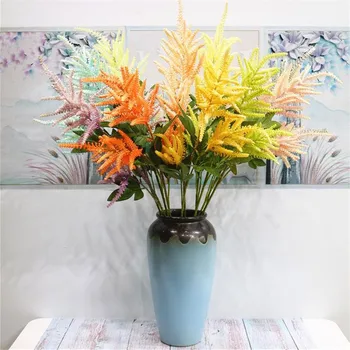 

10Pcs Fake Long Stem Bride Flowers (3 stems/piece) 38.58" Length Simulation Flocking Lavender for Wedding Home Artificial Flower