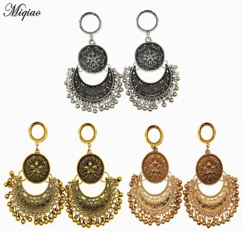 

Miqiao Stainless Steel Dangle Gauges Earring Expander Retro Tassel Earrings Ear Plugs Flesh Fashion Body Piercings Jewelry