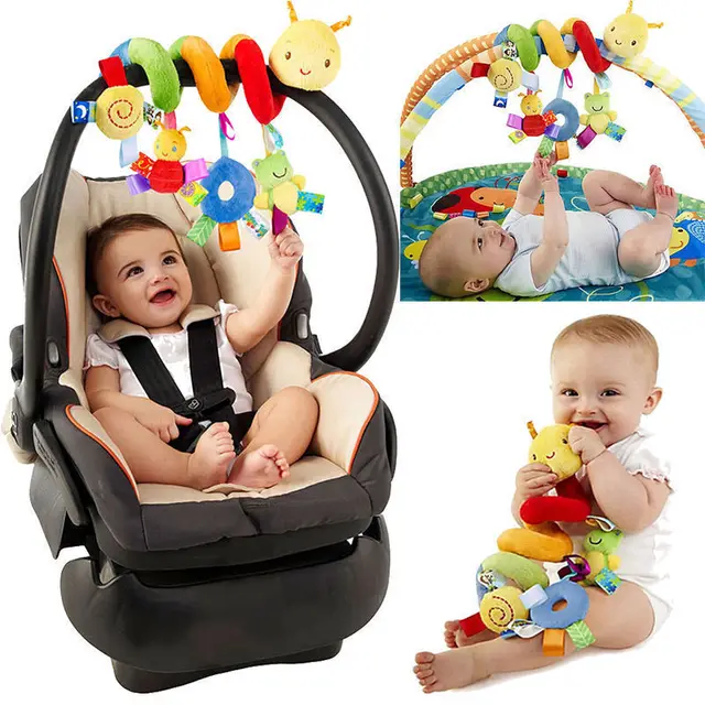 Lioraitiin New Fashion Crib Stroller Baby Cot Buggy Pram Car Seat Revolving Hanging Rattles Dangle Toy 3