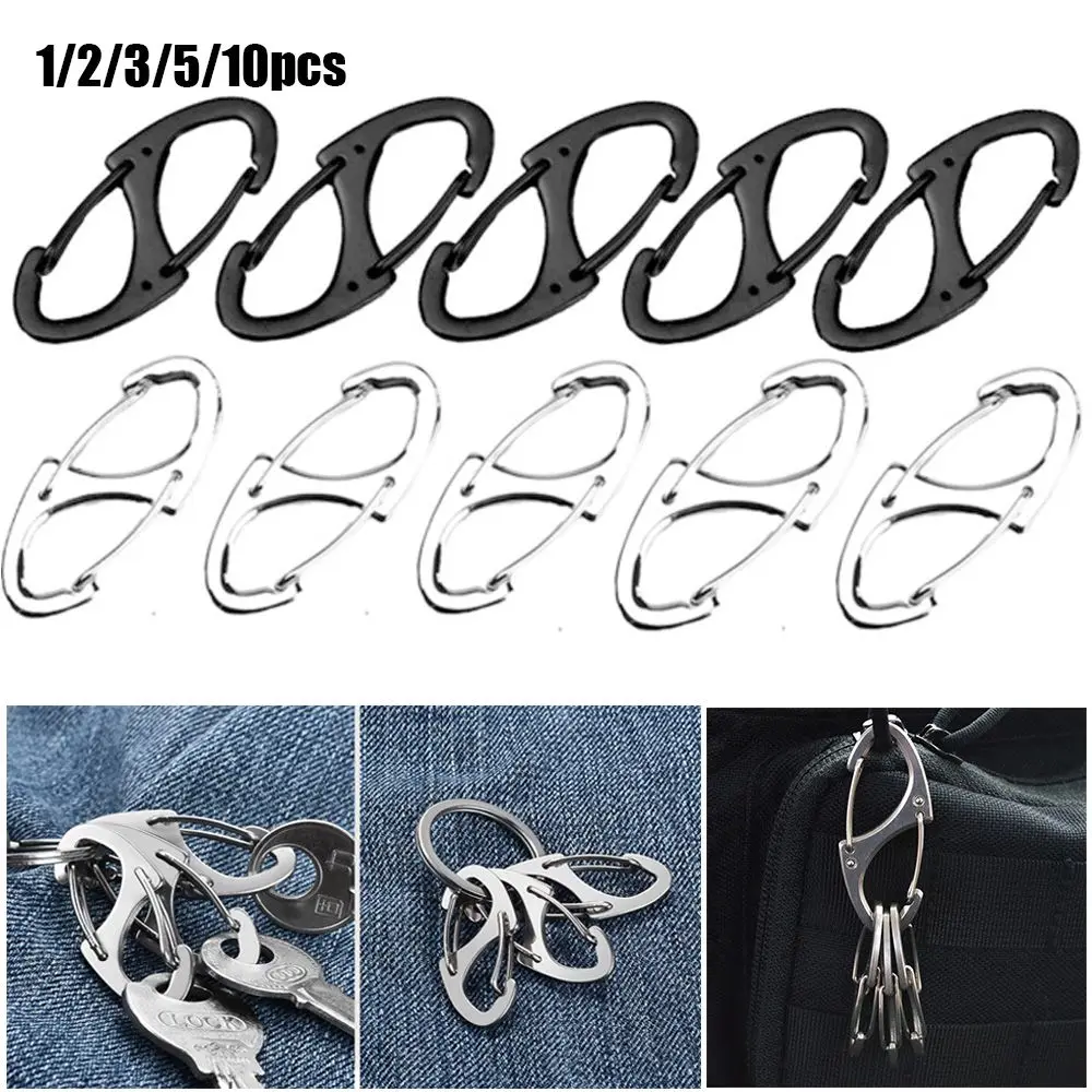 

1/2/3/5/10pcs Mini Camping Hiking Snap Clip Metal Carabiner Keychain Hanging Hook Release Buckle Key Chain Ring