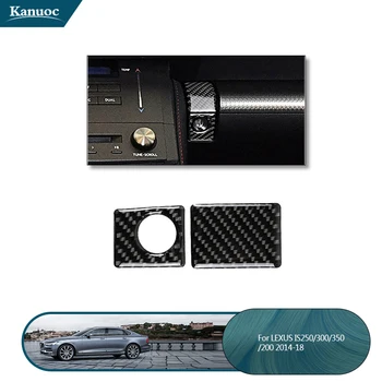 

2Pcs Car styling Carbon fibre Car Storage Box Button 3D Stickers trim For Lexus IS250/350 2014-2018