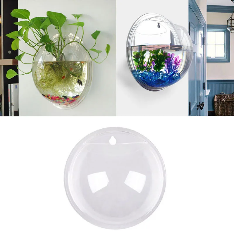 3D акриловый аквариум горшка настенный аквариум прозрачный аквариум цветок, растение, свадебная брошь, ваза, домашний декор 2 размера