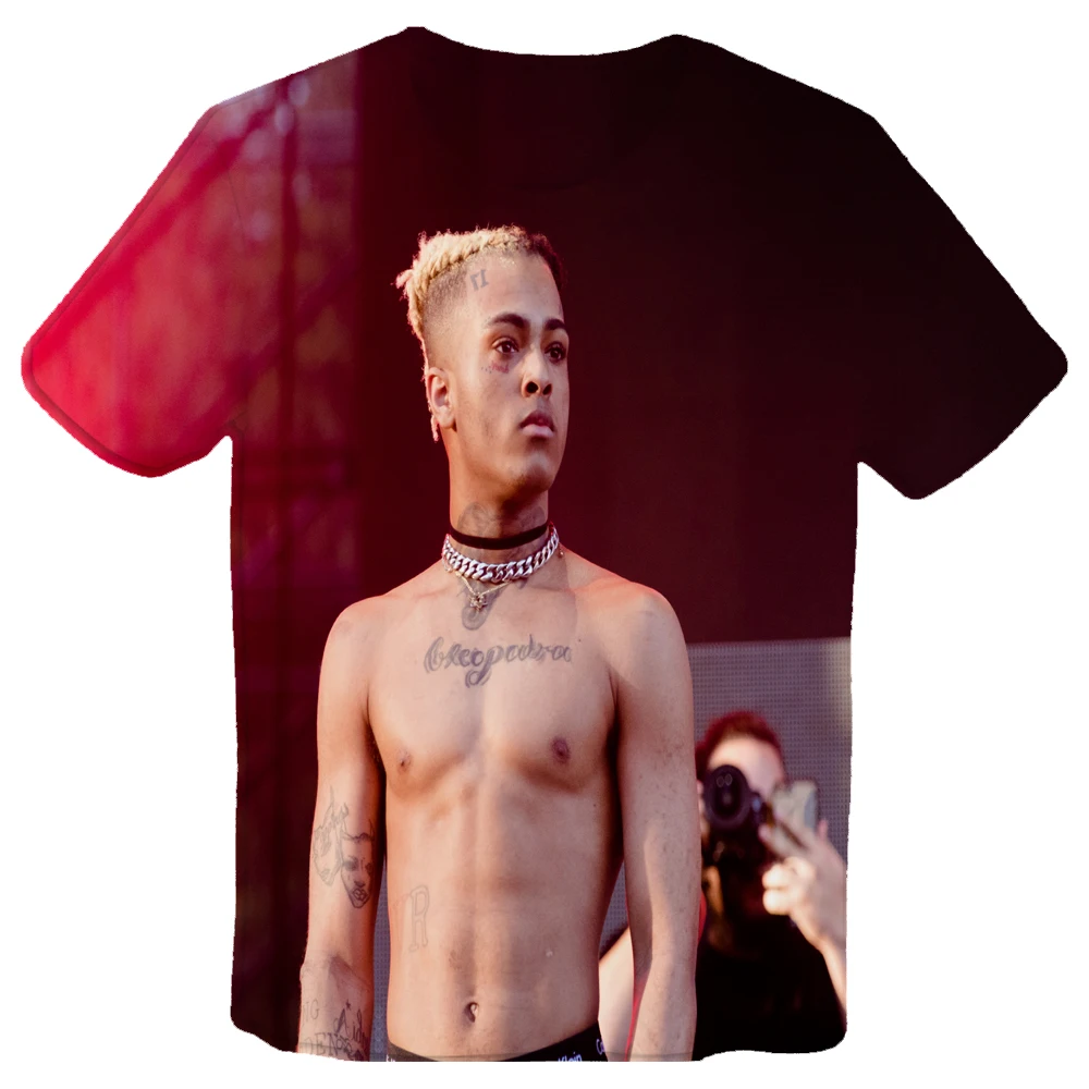 Новинка Xxxtentacion постер блузка рубашка мужская летняя хип-хоп рэпер повседневная с круглым вырезом 3d Xxxtentacion Повседневная рубашка мужская одежда топы тройники