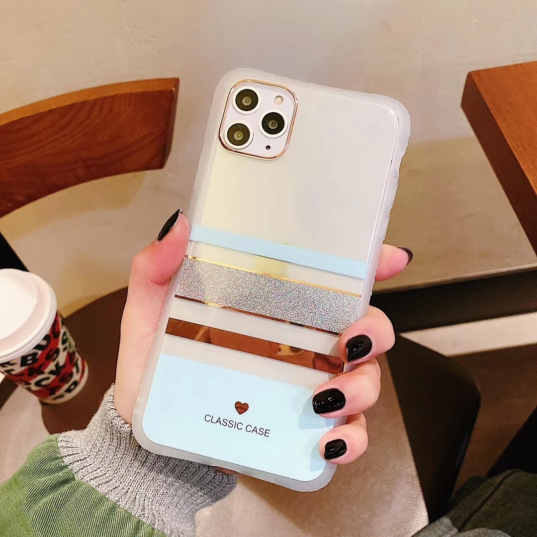Модная линия чехол для телефона для iphone 11 pro max x xr xs чехол Блестящий анти-падение задняя крышка для iphone 8plus 7 6s