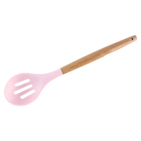 1 шт. силиконовая Тернер суповая ложка лопатка щетка скребок Паста Сервер яйцо венчик кухонные инструменты кухонные принадлежности розовый/черный/зеленый - Цвет: Slotted Spoon Pink