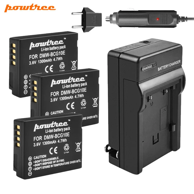 Аккумулятор и зарядное устройство Powtree для Panasonic Lumix DMW BCG10 BCG10E с функцией зарядки