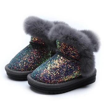 

Winter Baby PU Leather Snow Boots Children Girls Outside Casual Infant Warm Fur Boots Toddler Walkers Shoes