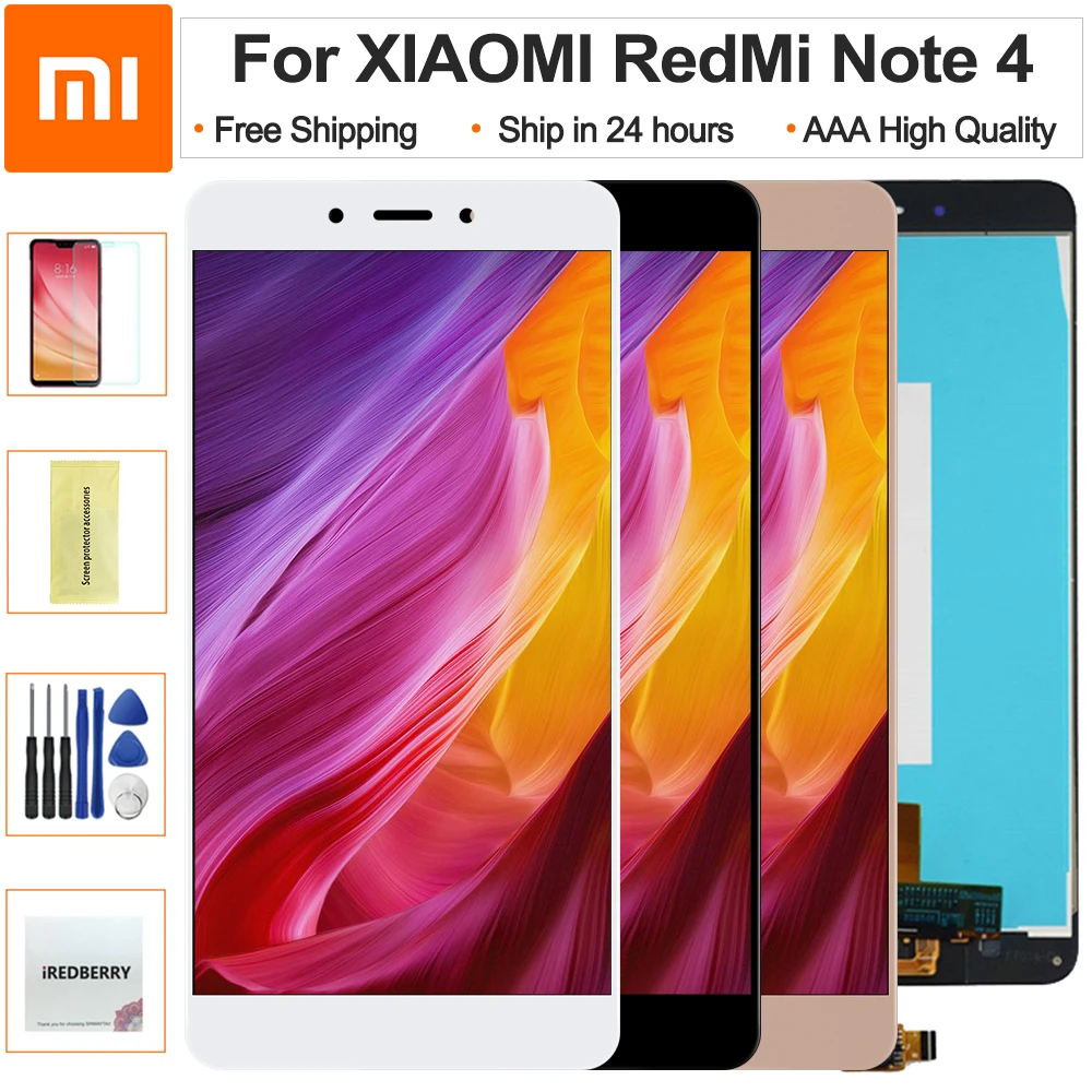 100% Оригинальный ЖК-дисплей для Xiaomi Redmi Note 4 экран Helio версия сменный дисплей
