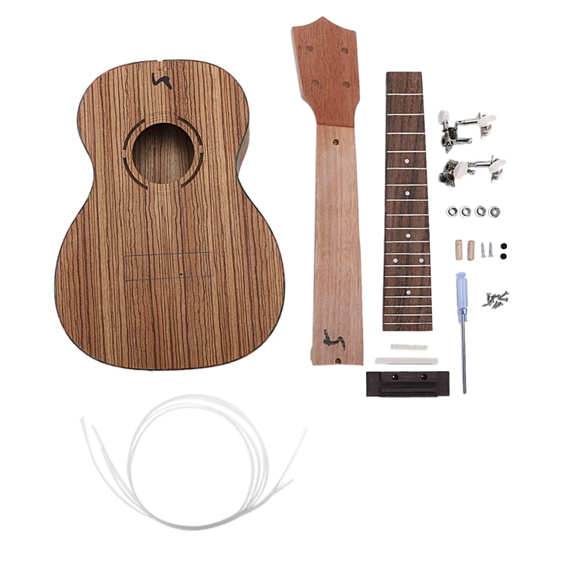 Концертная Гавайская Гитара Diy Kit 23 дюйма Zebrawood 4 струны Гавайская гитара для картина ручной работы идеальные родители-ребенок акция