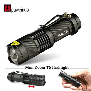 

Portable Mini Zoom Led flashlight XM-L2 high power Led Flashlight 5 mode Use 18650 rechargeable battery portable mini torch lamp