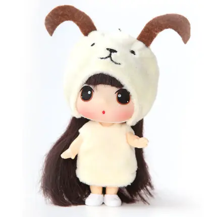 BJD кукла Ddung 9 см подлинный корейский с двенадцатью знаками Зодиака животных изменение мини куклы ребенок подарок на день рождения Ключ Кулон Коллекция украшения - Цвет: goat