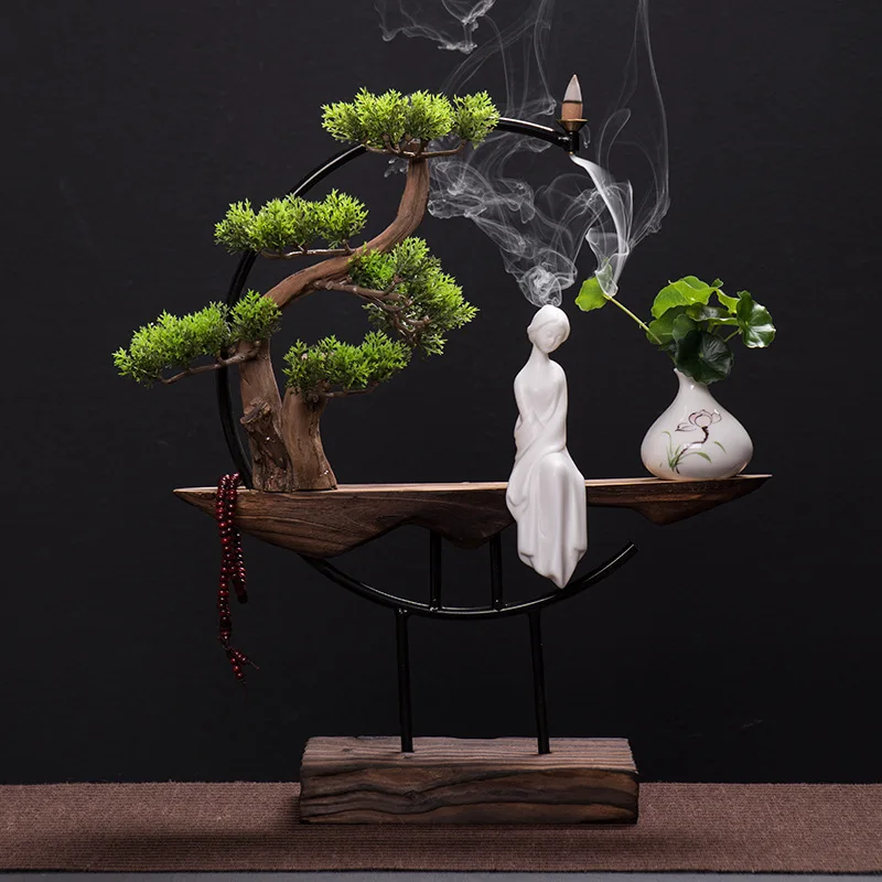 

Quemador Incienso Queimador De Incenso Reverse Flow Household Indoor Sandalwood Ceramic Weathered Tea Ceremony Zen Decoration